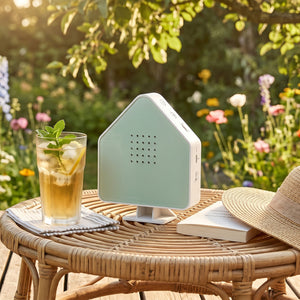 Naturgeräuschebox mit LED Beleuchtung Haus Arylik grün - SUMMER EDITION