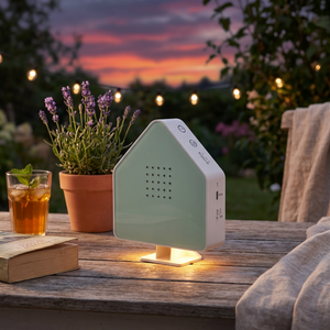 Naturgeräuschebox mit LED Beleuchtung Haus Arylik grün - SUMMER EDITION